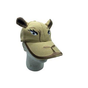 The Zone Camel Snapback Tan Brown Faux Fur Ears Adjustable Baseball Cap Costume